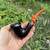 Erik Nording Smooth Black Orange Freehand Briar Tobacco Pipe Made in Denmark NEW