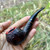 Savinelli Roma Rusticated Bent Rhodesian (673 KS) Black Stem 6mm Filter Pipe
