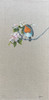 Robin and Apple Blossom on Linen
