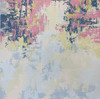 Acrylic Abstract in blush pink, blue and fair green