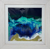 Mint Aubergine and Gold Resin Abstract III