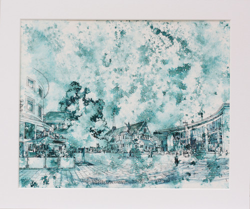 Painting of Woking town Centre