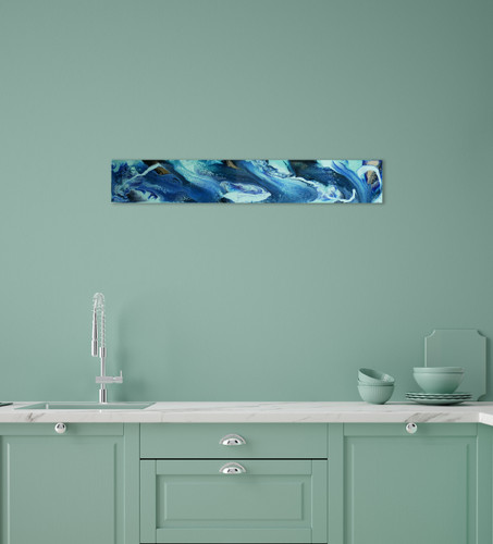 Mint Blue and Gold Resin Panoramic