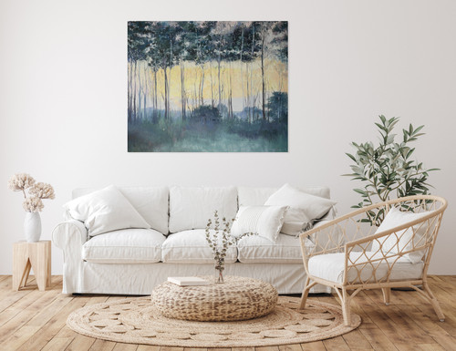 Sunset on the Common with Birch Trees