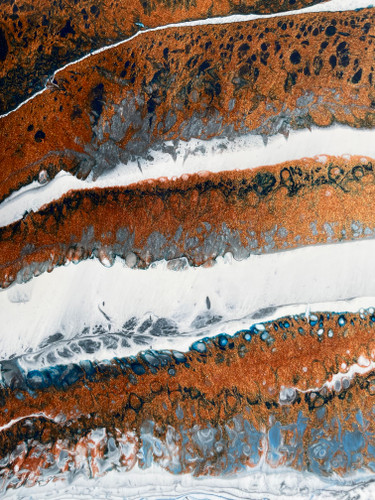 Copper and Grey Blues Motled Resin