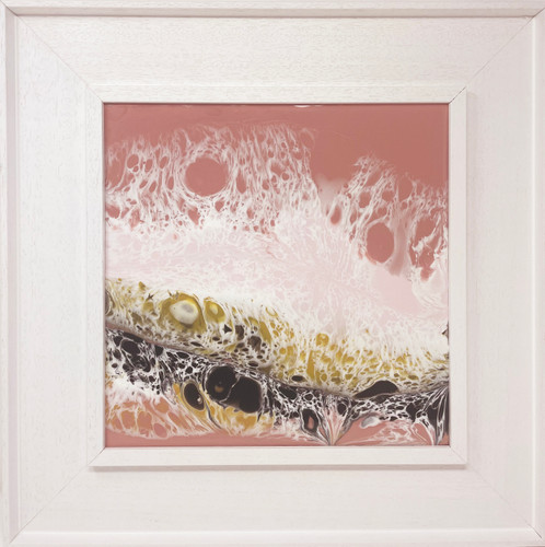 SALMON PINK, YELLOW, GREY AND GOLD RESIN