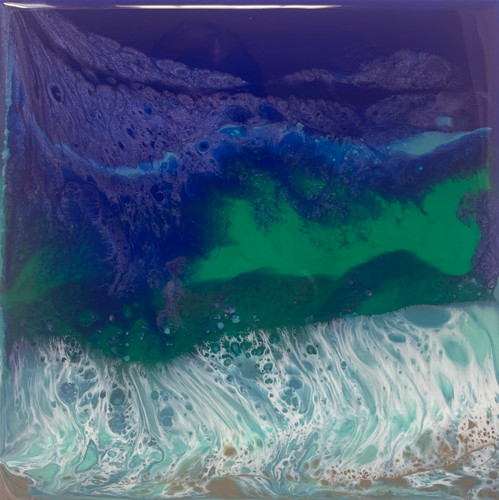 Emerald, Gold, Light Blue and Metallic Dark Blue Resin II