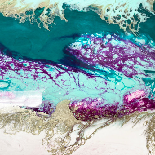 Sea glass Green Gold and White Resin