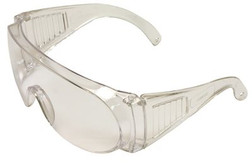 WRAPAROUND SAFETY GLASSES WITH SIDE SHIELDS, CLEAR
