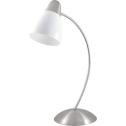 12-1/2" Fluorescent Desk Lamp Curved Style Polished Nickel