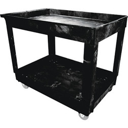 Rubbermaid 2 Shelf 4" Caster Utility Cart - Black - 500 LB Weight Capacity