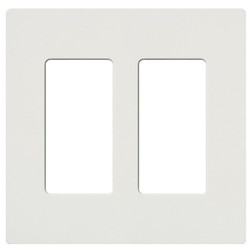LUTRON TWO GANG SCREW LESS CLARO WALLPLATE WHITE CW-2-WH