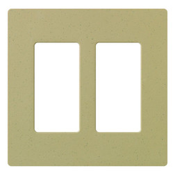 LUTRON TWO GANG SCREW LESS CLARO WALLPLATE IVORY CW-2-IV