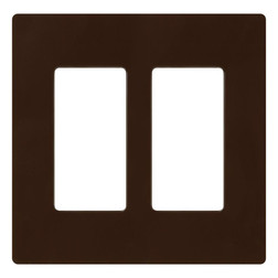 LUTRON TWO GANG SCREW LESS CLARO WALLPLATE BROWN CW-2-BR
