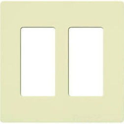 LUTRON TWO GANG SCREW LESS CLARO WALLPLATE ALMOND CW-2-AL