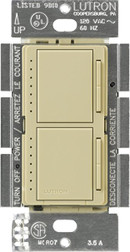 LUTRON MAESTRO STYLE DUAL SINGLE POLE 300 W/300 W DIMMERS IVORY MA-L3L3-IV