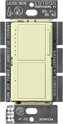 LUTRON MAESTRO STYLE SINGLE POLE 300 WATT DIMMER WITH 2.5 AMP SWITCH ALMOND MA-L3S25-AL