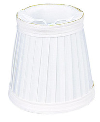 CLIP-ON PLTED SILK SHD/ WH.