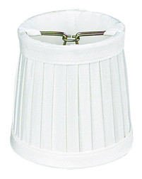 CLIP-ON PLTED SILK SHD/OFF WH..
