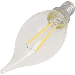 LED Bulb 4.5 Watt Flame 40W Equivalent Candelabra Clear Dimmable 12/Pk