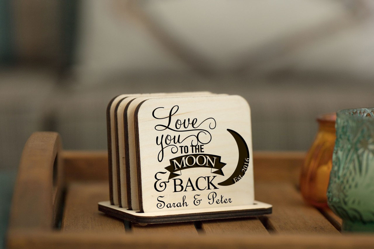 Download Personalized Coaster Set - Love You To The Moon & Back ...