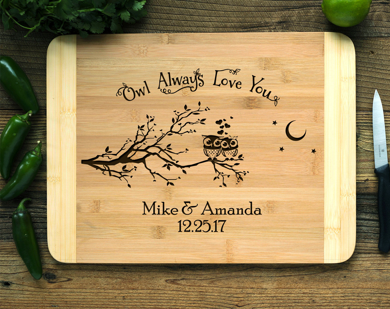 Owl Love you Personalized Cutting Board HDS