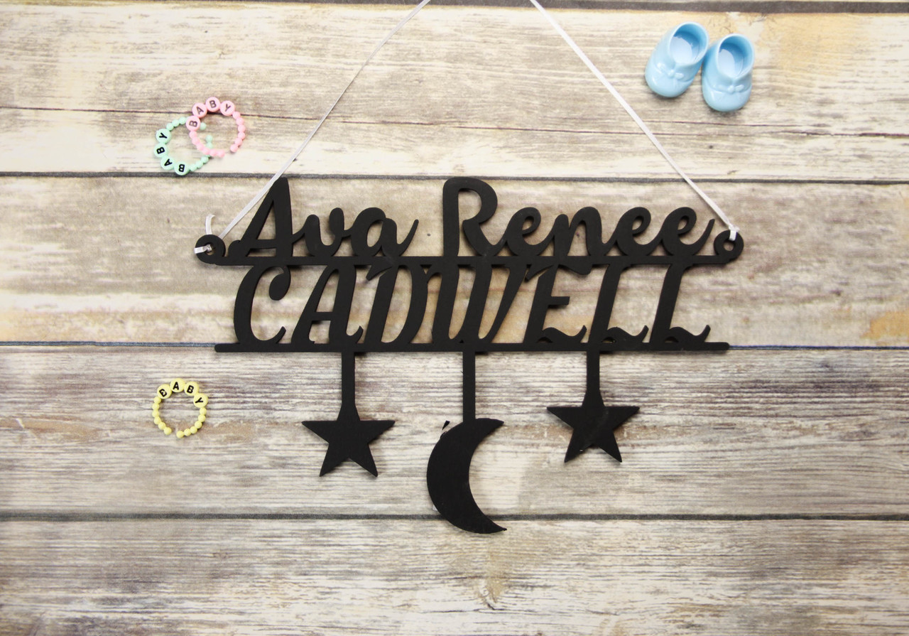 Family Sign - Stars & Moon Personalized Sign