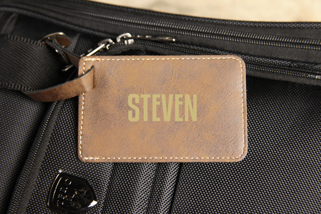 custom leather luggage tag