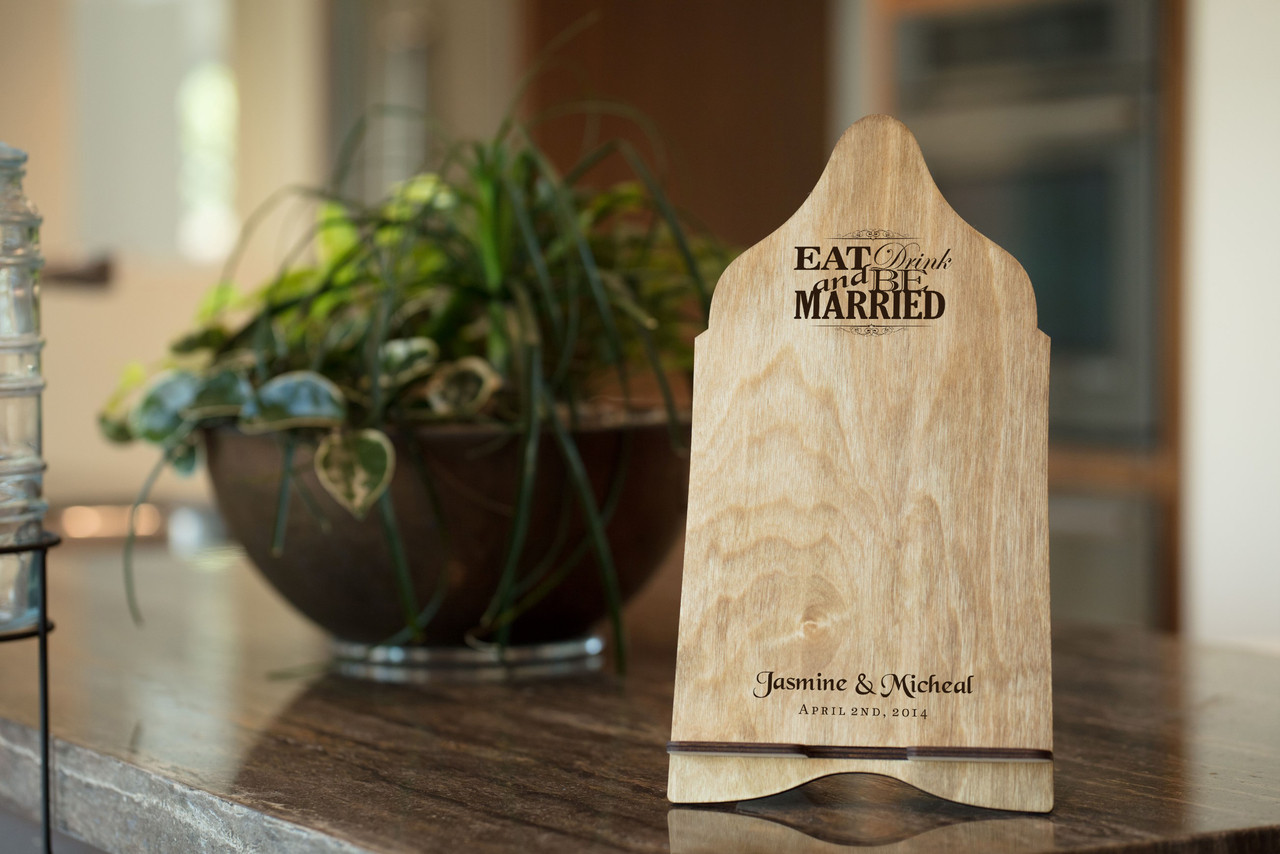 Personalized iPad Tablet Stand - Eat Drink and Be Married