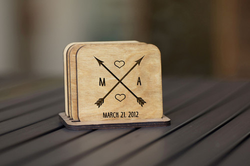 Download Personalized Coaster Set - Cupids Arrow - Cabanyco