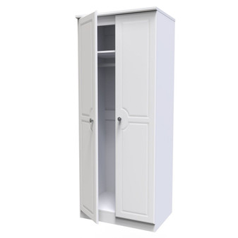 Pembroke 2ft6in Plain Wardrobe in White Gloss - PEM060WGWM.jpg