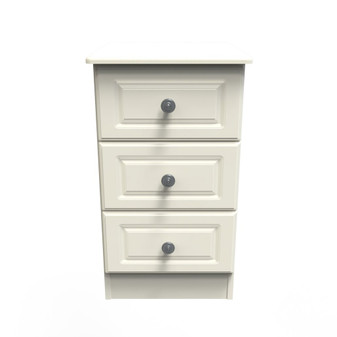 Pembroke 3 Drawer Bedside Cabinet in Cream Matt - PEM001CMCM (1).jpg