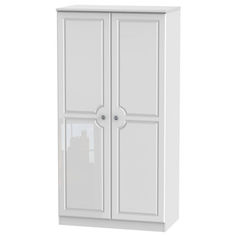 Pembroke 3ft Plain Wardrobe  in White Gloss - PEM067WGWM.jpg