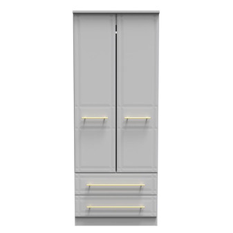 Faye Tall 2 Drawer Wardrobe in Grey Matt - FAY081GMGM (1).jpg