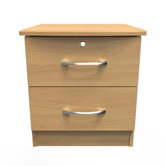 Eve 2 Drawer Bedside Cabinet - with Lock in Modern Oak - EVE007MOMO (1).jpg