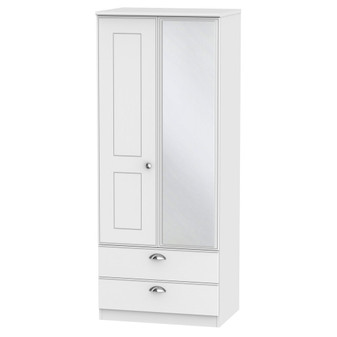 Victoria 2ft6in 2 Drawer Mirror Wardrobe in White Ash - VIC062WAWA.jpg