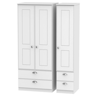 Victoria Triple 2 Drawer + Drawer Wardrobe in White Ash - VIC151WAWA.jpg