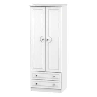 Crystal Tall 2 Drawer Wardrobe in White Ash - CRY081WAWM.jpg