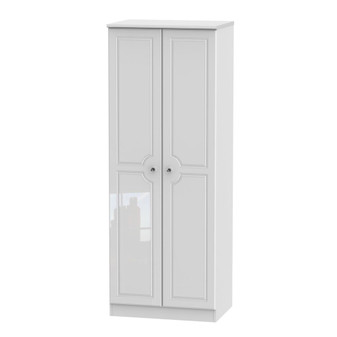 Balmoral Tall Plain Wardrobe in White Gloss & White - BAL080WGWM.jpg