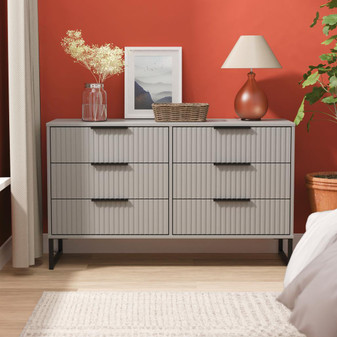 Fluted (Black Sleigh Legs) 6 Drawer Midi Chest in Dusk Grey - FUG015DGDG (0).jpg