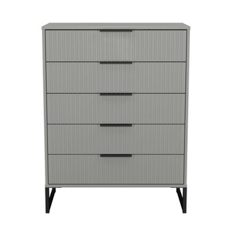 Fluted (Black Sleigh Legs) 5 Drawer Chest in Dusk Grey - FUG012DGDG (1).jpg