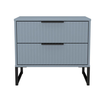Fluted (Black Sleigh Legs) 2 Drawer Midi Chest in Denim Blue - FUG009DMDM (1).jpg