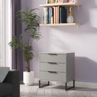 Fluted (Black Sleigh Legs) 3 Drawer Midi Chest with Legs in Dusk Grey - FUG023DGDG (0).jpg