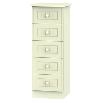 Warwick 5 Drawer Bedside Cabinet in Cream Matt - WAR003CMCM.jpg