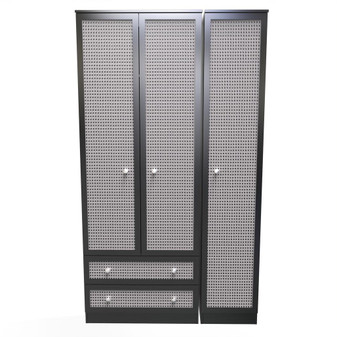 Rattan Triple 2 Drawer Wardrobe in Rattan & Smooth Black - RAT131RTSB (1).jpg