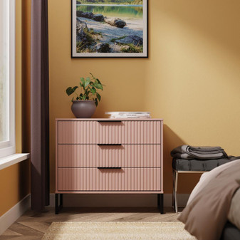 Fluted (Black Sleigh Legs) 3 Drawer Chest in Kobe Pink - FUG010KPKP (0).jpg