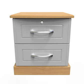 Whitney 2 Drawer Bedside Cabinet - with Lock in Grey Ash & Modern Oak - WHI007GAMO (1).jpg