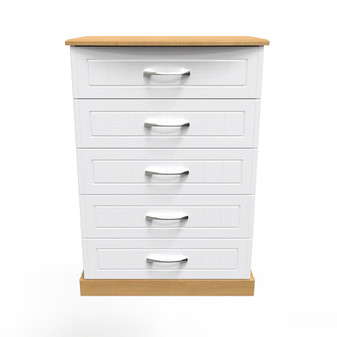 Whitney 5 Drawer Chest in White Ash & Modern Oak - WHI012WAMO (1).jpg