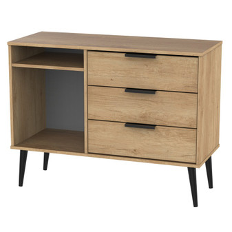 Hong Kong 3 Drawer TV Unit with legs in Nebraska Oak - HKB246NBNB.jpg