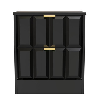 New York 2 Drawer Bedside Cabinet in Deep Black & Black Matt - NYF005DBBM (1).jpg